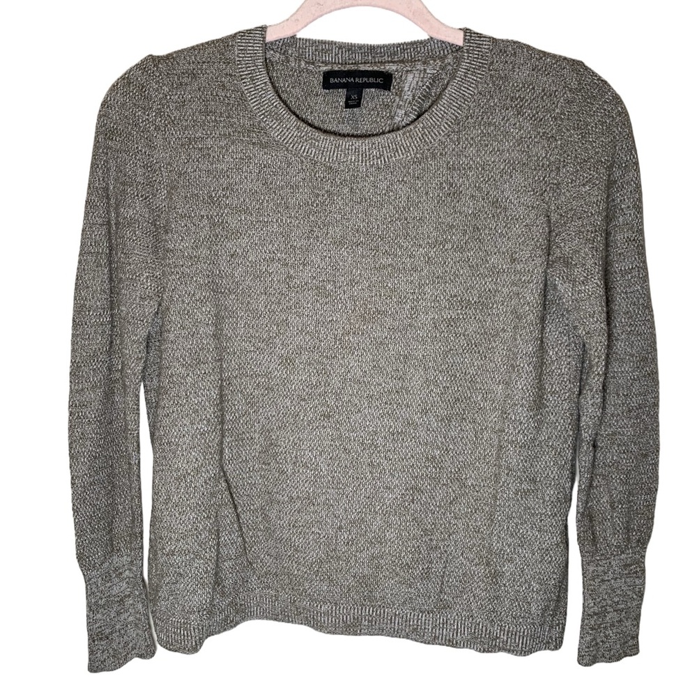 Banana Republic Marled Olive brown open back sweater. Size XS.